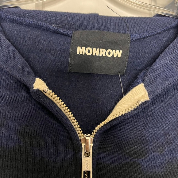 NWT Monroe Black Out Tie Dye Zip Up Hoodie S Navy Blue - Picture 5 of 12